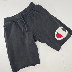CHAMPION SHORTS Men's SIZE SMALL Black Drawstring FLEECE Bermuda inseam: 9.5 in.